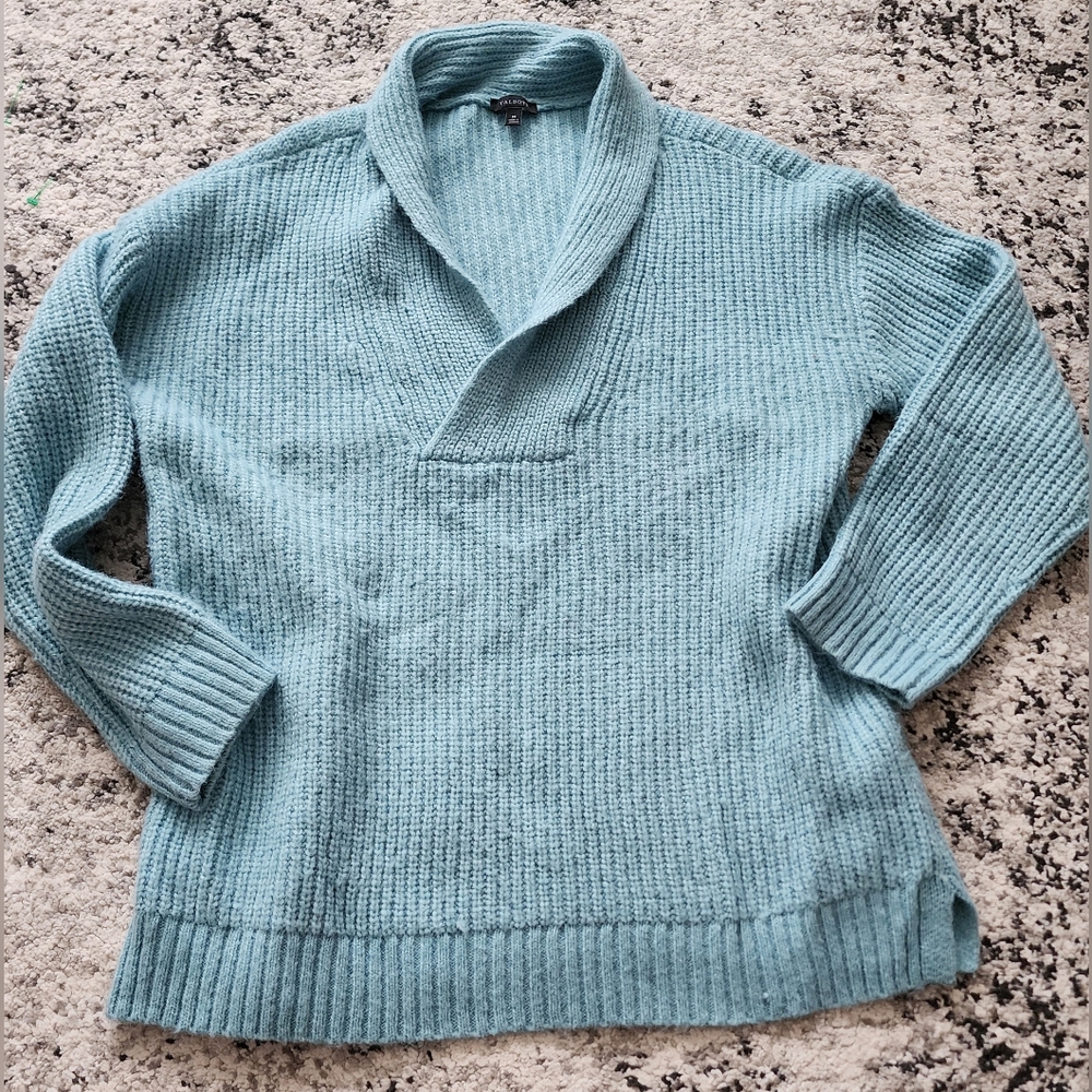 Talbots Knit Sweater Longline Neck Womens Size M Light Sea Green